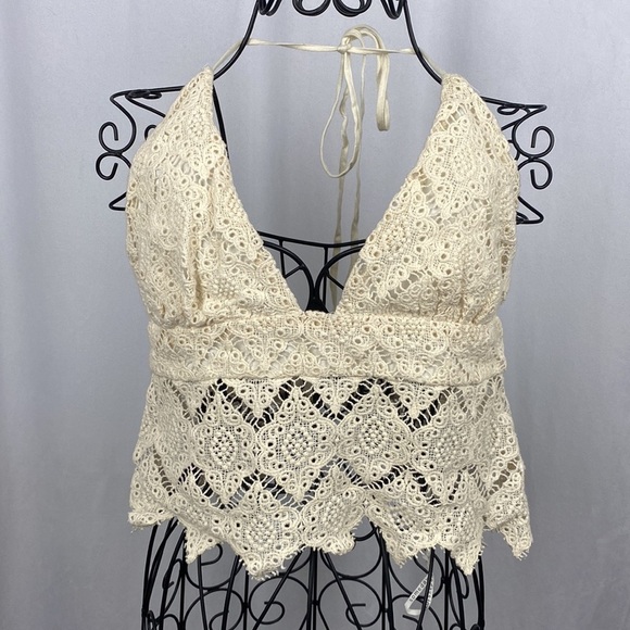 LULUS Somedays Lovin' Tambourine Cream Crochet Top - Size Small - Picture 3 of 12
